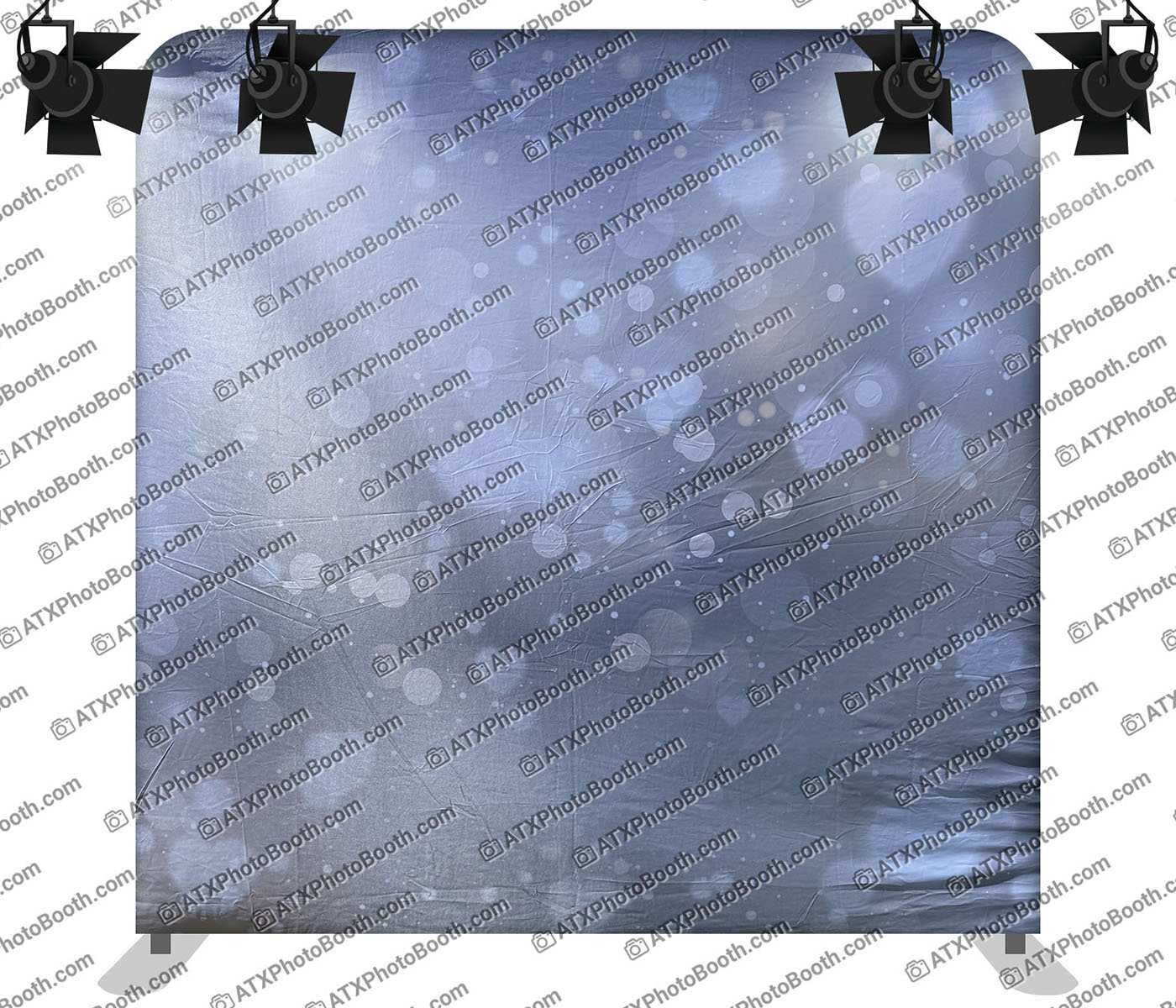 Photo booth backdrop - Silver and Champagne Bokeh Hearts