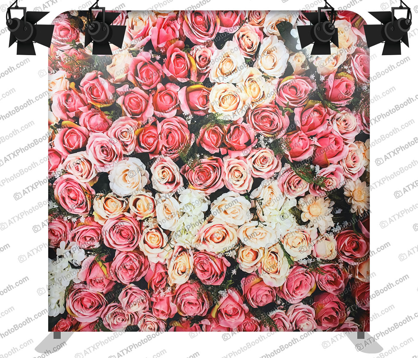 Photo booth backdrop - Wall of Mixed Roses